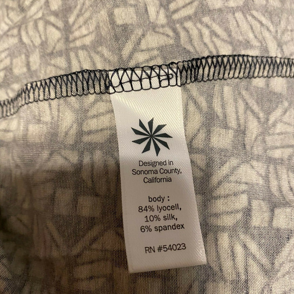 Athleta Encinitas Lively Dress Medium Gathered Waist‎ Midi Cap Sleeve - Picture 12 of 12